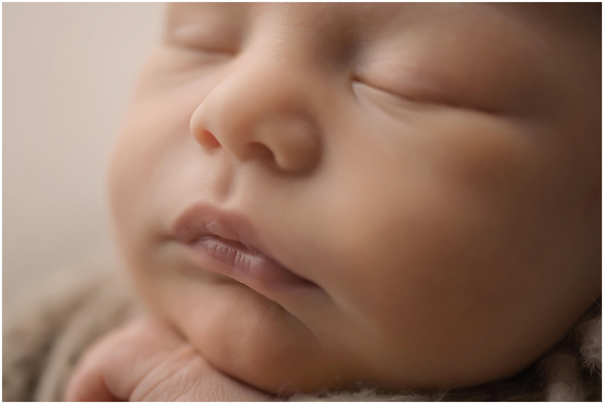 close-up of newborn's face