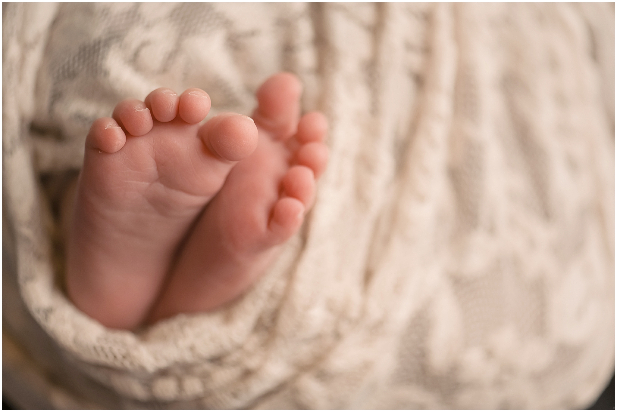 closeup of newborn toes
