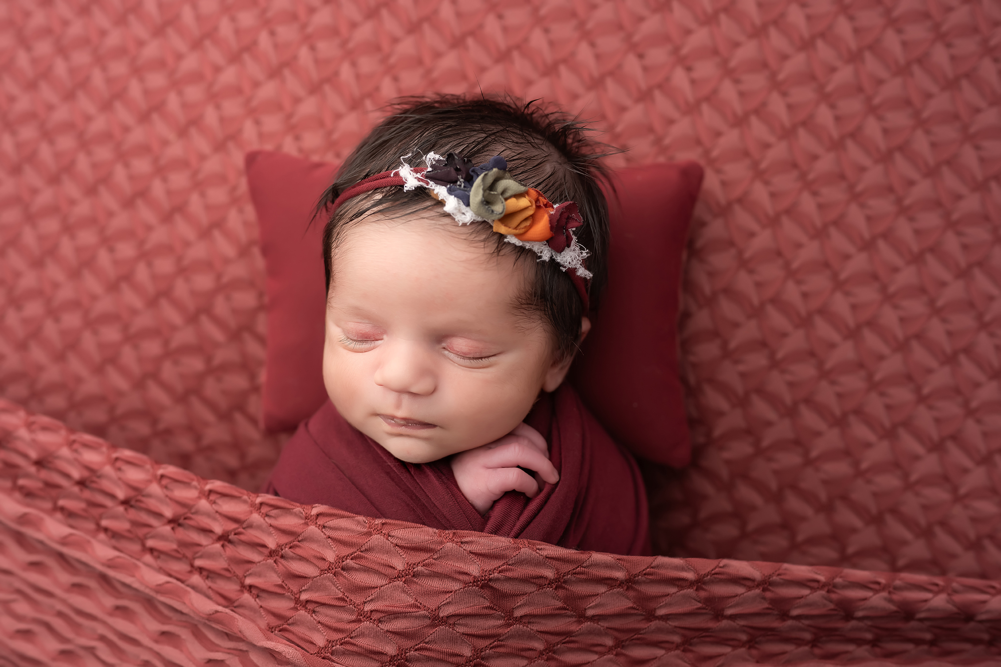 baby sleeping during newborn photography session in london ontario